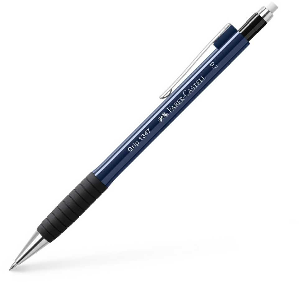 Automatinis pieštukas Faber-Castell Grip 1347, 0.7mm, metalic mėlynos spalvos