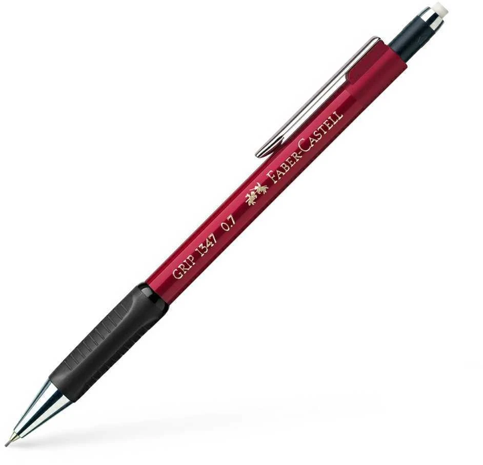 Automatinis pieštukas Faber-Castell Grip 1347, raudonos spalvos, 0.7mm