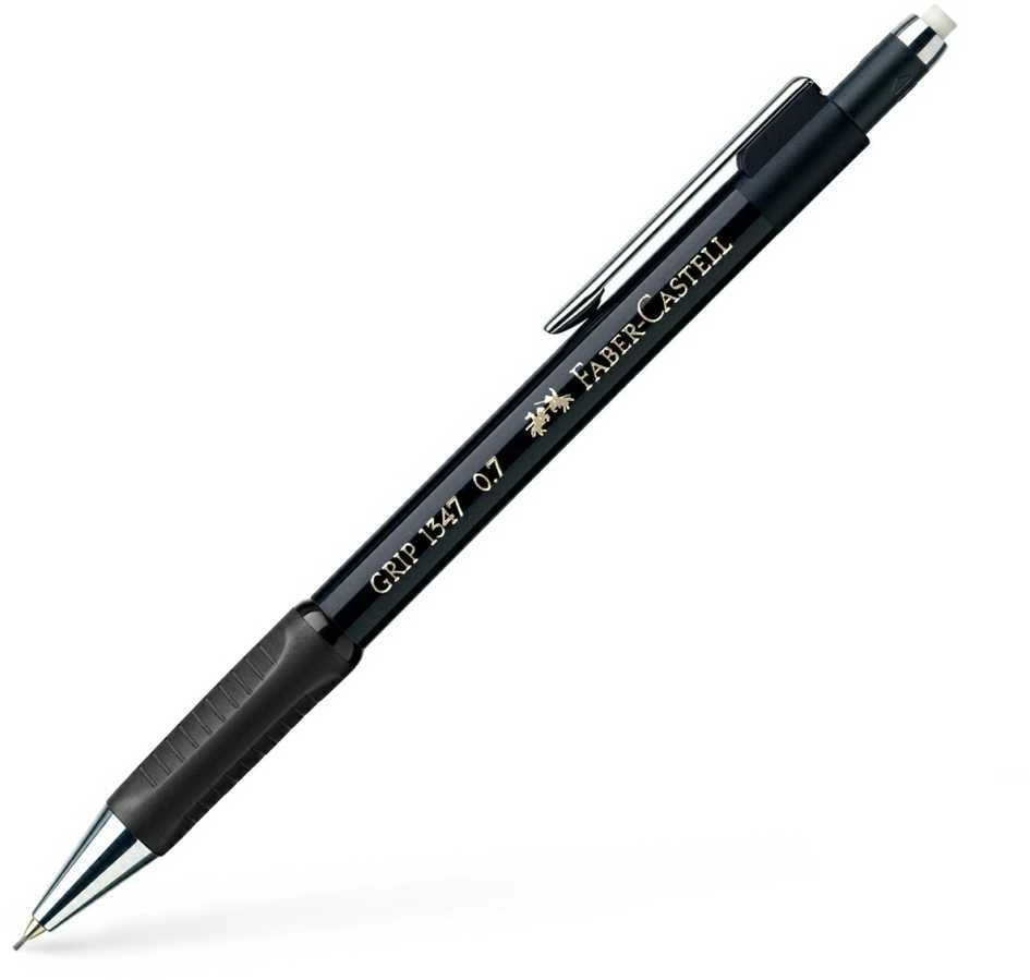 Automatinis pieštukas Faber-Castell Grip 1347, juodos spalvos, 0.7mm