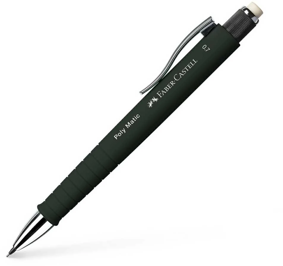 Automatinis pieštukas Faber-Castell Poly-Matic, 0.7mm, juodos spalvos