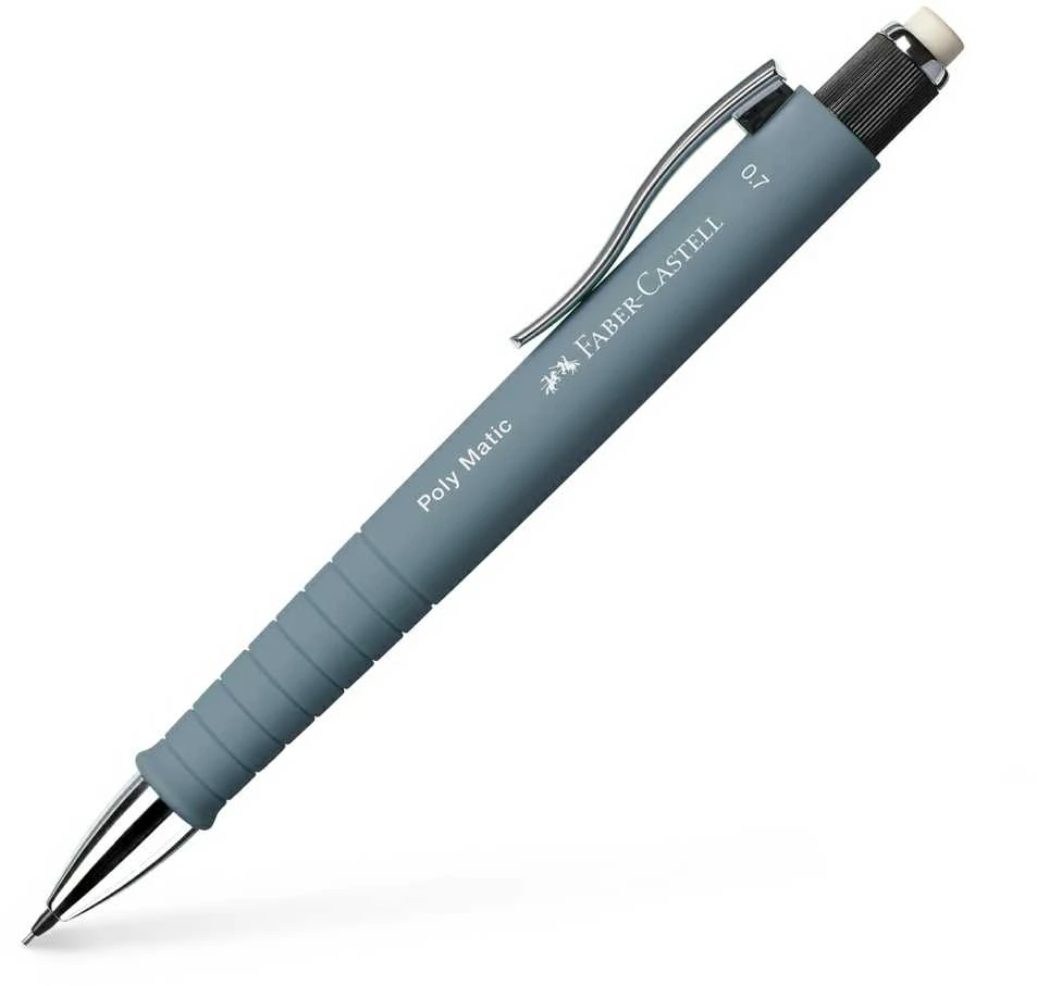 Automatinis pieštukas Faber-Castell Poly-Matic, 0,7mm, pilkos spalvos