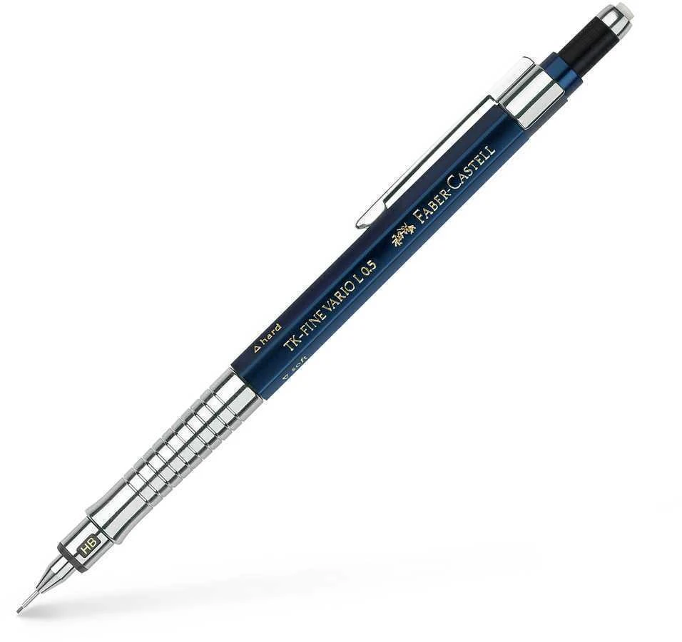 Automatinis pieštukas Faber-Castell TK-FINE VARIO L, 0.5mm, tamsiai mėlynos spalvos
