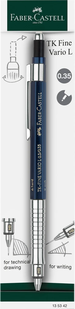 Automatinis pieštukas Faber-Castell TK-FINE VARIO L, 0.35mm tamsiai mėlynos spalvos