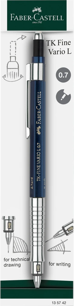 Automatinis pieštukas Faber-Castell TK-FINE VARIO L, 0.7mm tamsiai mėlynos spalvos