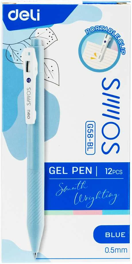 Automatinis rašiklis gelinis DELI SMMOS 0.5mm, mėlynos spalvos