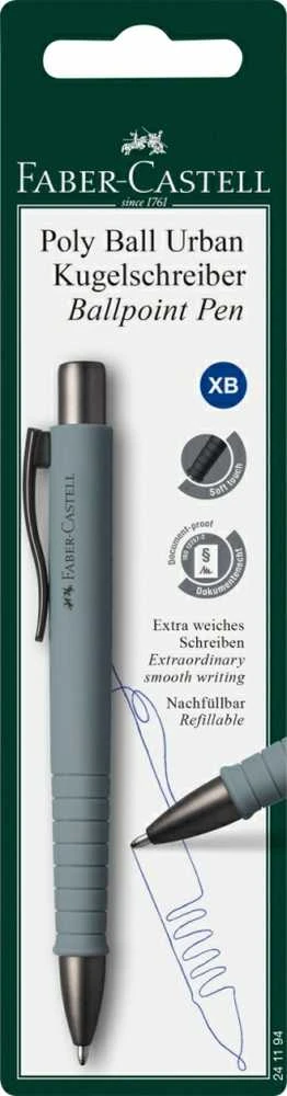 Automatinis tušinukas Faber-Castell PolyBall, XB, 0.6mm, pilkos spalvos