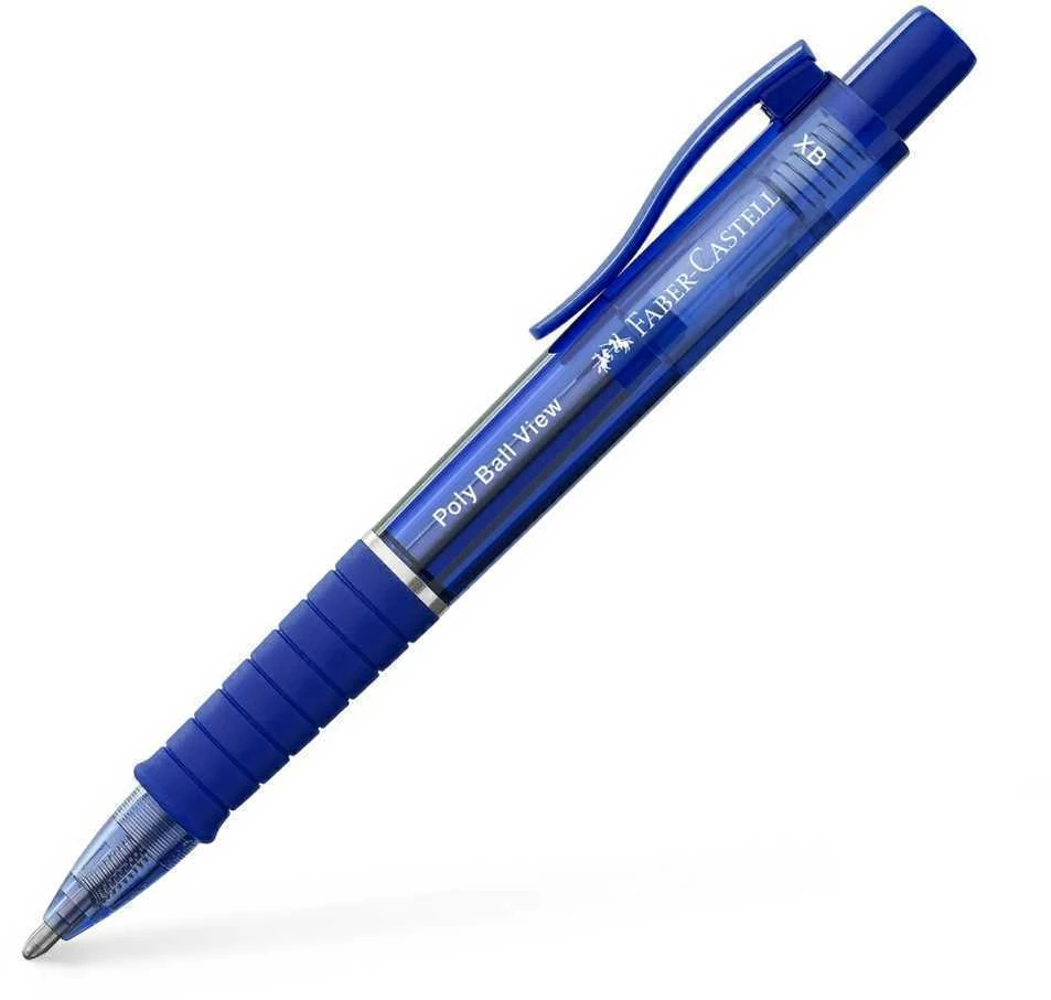 Automatinis tušinukas Faber-Castell PolyBall View, mėlynos spalvos