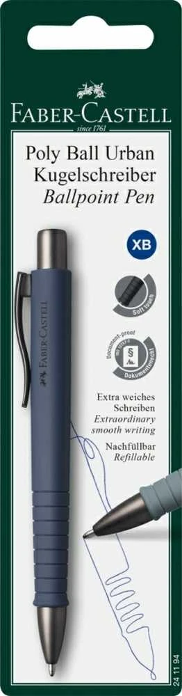 Automatinis tušinukas Faber-Castell PolyBall, XB, 0.6mm, tamsiai mėlynos spalvos