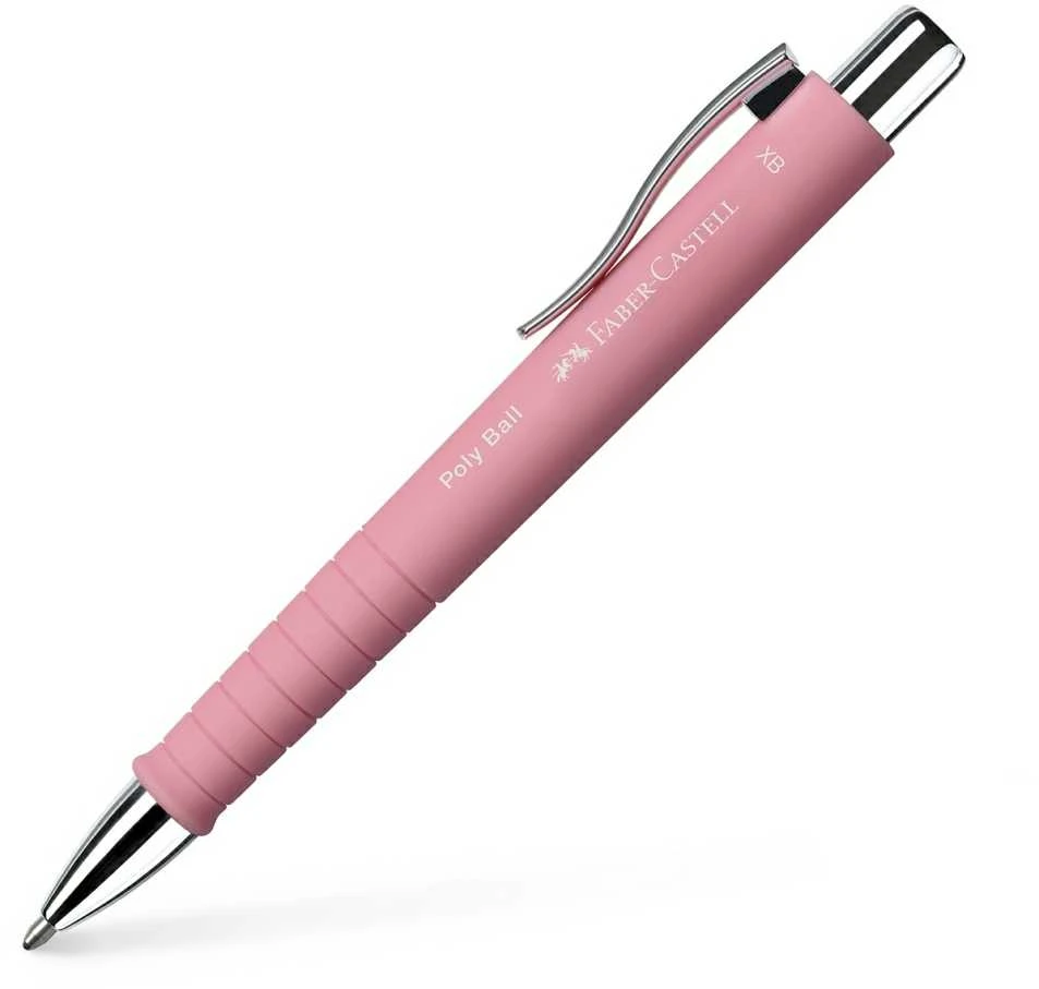 Automatinis tušinukas Faber-Castell, PolyBall, XB, 0.6mm, rožinės spalvos
