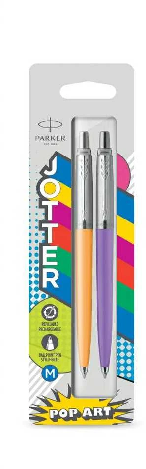 Automatinis tušinukas Parker Jotter Originals POP ART Duo Marigold/Frosty Violetinė Medium Mėlyna, blisteryje