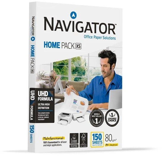 Biuro popierius NAVIGATOR HOME PACK XS A4, 80 g/m2, 150 lapų