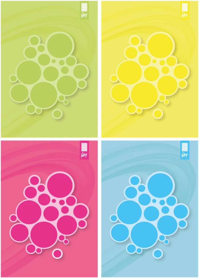 Bloknotas College Circles, A6, 50 lapų, langeliais, klijuotas viršuje