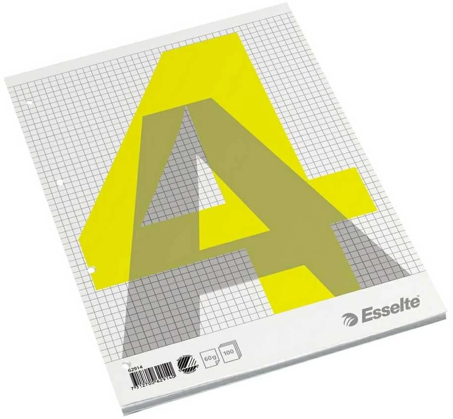 Bloknotas, plėšomas, Esselte, A4/100, langeliais
