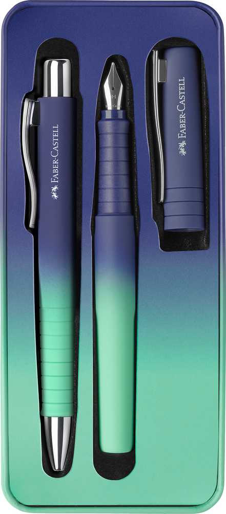 Blue Rinkinys Faber-Castell Poly Ball Buzzing Mėlyna, plunksnakotis ir tušinukas