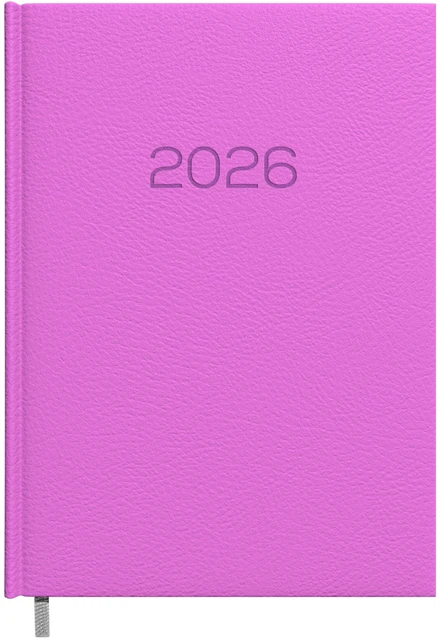 Darbo kalendorius Timer Daytime Prestige 2027 m., A5, alyvinės spalvos, minkštas PU viršelis