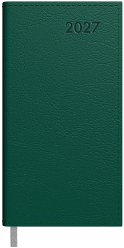 Darbo kalendorius Timer Midi, 85x162mm, tamsiai žalios spalvos