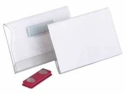 Dėklas vardinei kortelei Durable, 54x90mm, su magnetu, lenktas, kieto plastiko, skaidrus