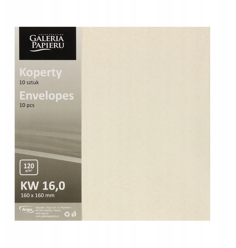 Galeria Papieru Vokai 160x160mm NATURE 10vnt šv rudi