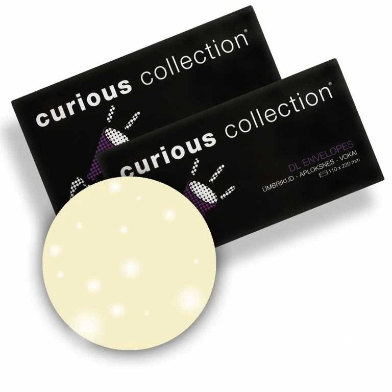 Dekoratyviniai vokai Curious Cryogen Baltas, C65, 110x220mm, 120g, 20vnt