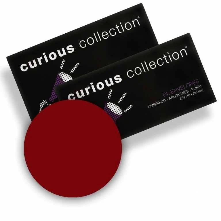 Dekoratyviniai vokai Curious Raudona Lacquer, C65, 110x220mm, 120g, 20vnt