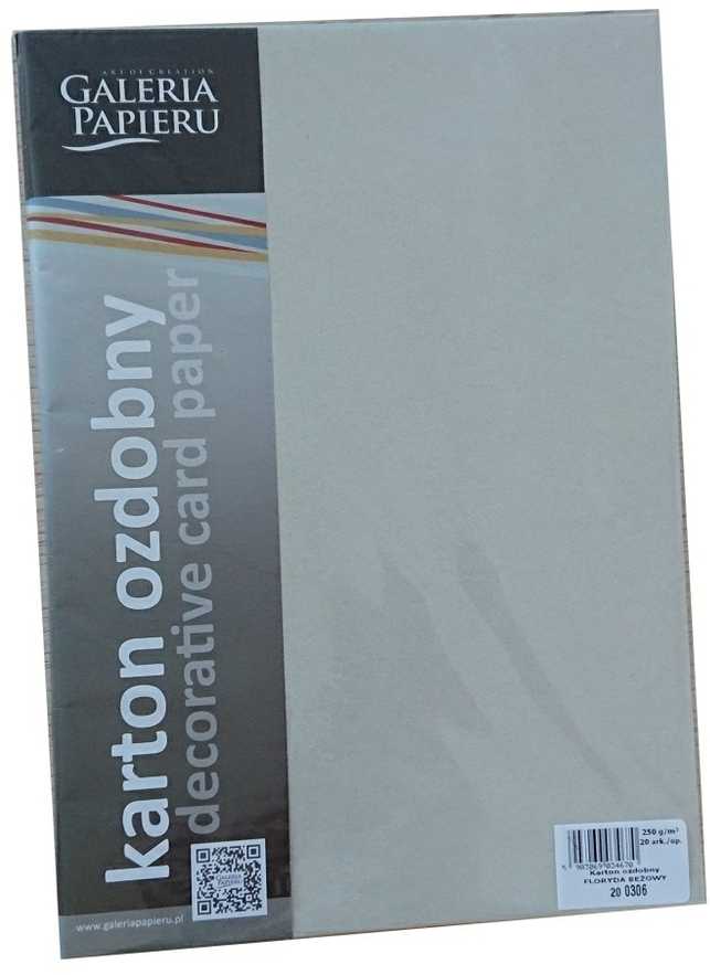 Galeria Papieru Dekoratyvinis kartonas Argo Florida, A4, 250g, 20 lapų, kreminės spalvos