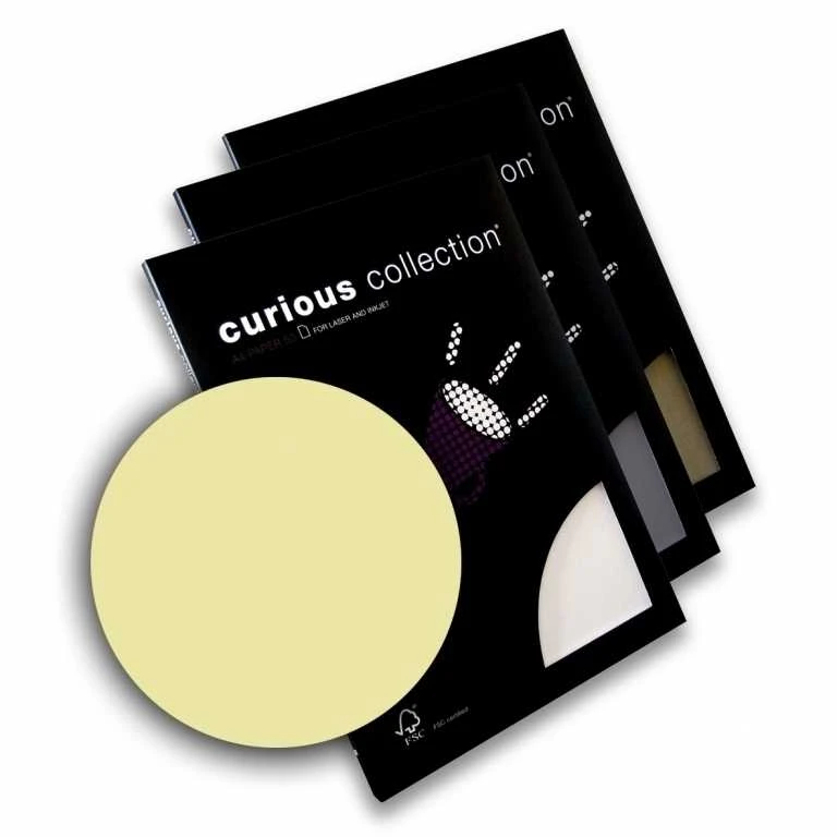 Dekoratyvinis popierius Curious, A4, 120g, Metallics Baltas Gold, blizgus (50)