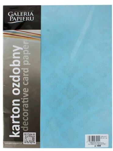 ARGO Dekoratyvinis popierius Glamour, A4, 250gr, šviesiai mėlynos spalvos, 20 lapų