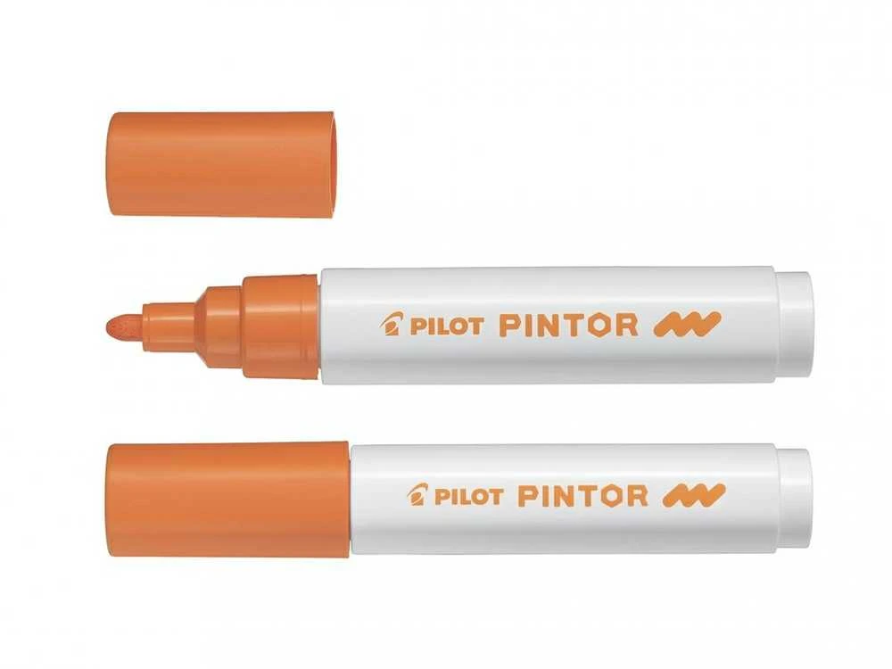 Pilot Pen Permanentinis žymeklis Pultas PINTOR 1.4 mm, apvali galvutė, oranžinė sp.