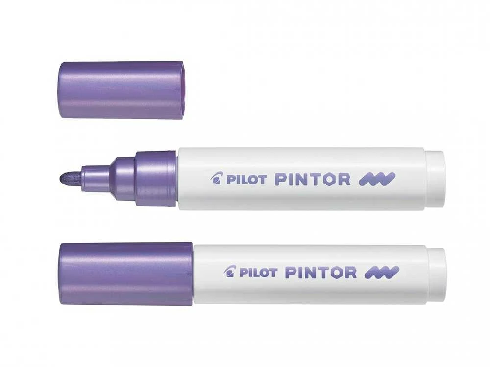 Pilot Pen Permanentinis žymeklis Pultas PINTOR Metallic 1.4 mm, apvali galvutė, violetinė sp.