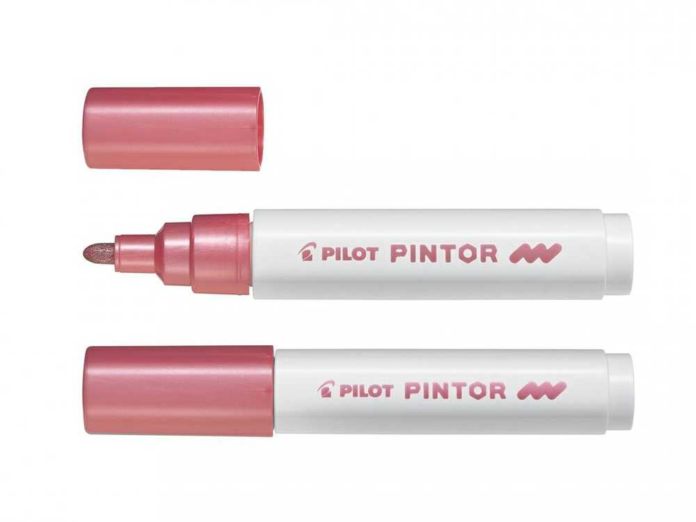 Pilot Pen Permanentinis žymeklis Pultas PINTOR Metallic 1.4 mm, apvali galvutė, rožinė sp.