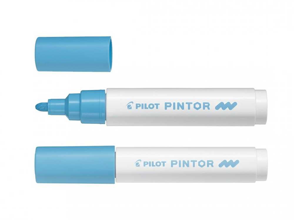 Pilot Pen Permanentinis žymeklis Pultas PINTOR 1.4 mm, apvali galvutė, pastelinė mėlyna sp.