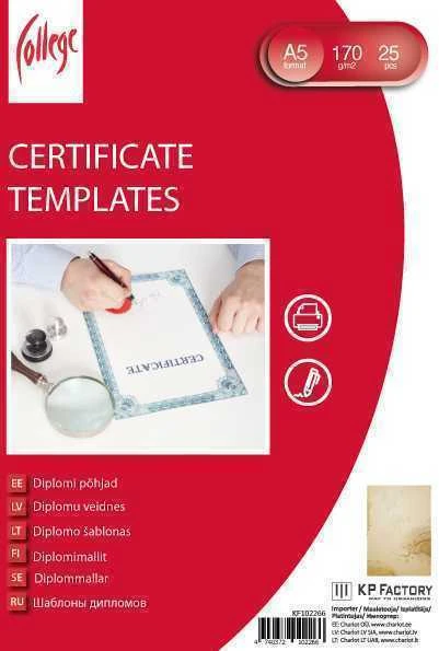 Diplomų popierius College No 9, A5, 170g, 25 lapai
