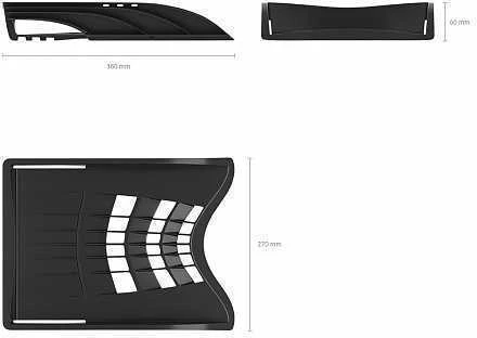 *Dokumentų lentynėlė College S-Wing, 66x256x348mm, plastikinė, juodos spalvos