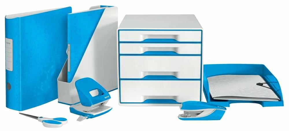 LEITZ Plus WOW dokumentų stalčių ir kanceliarijos rinkinys