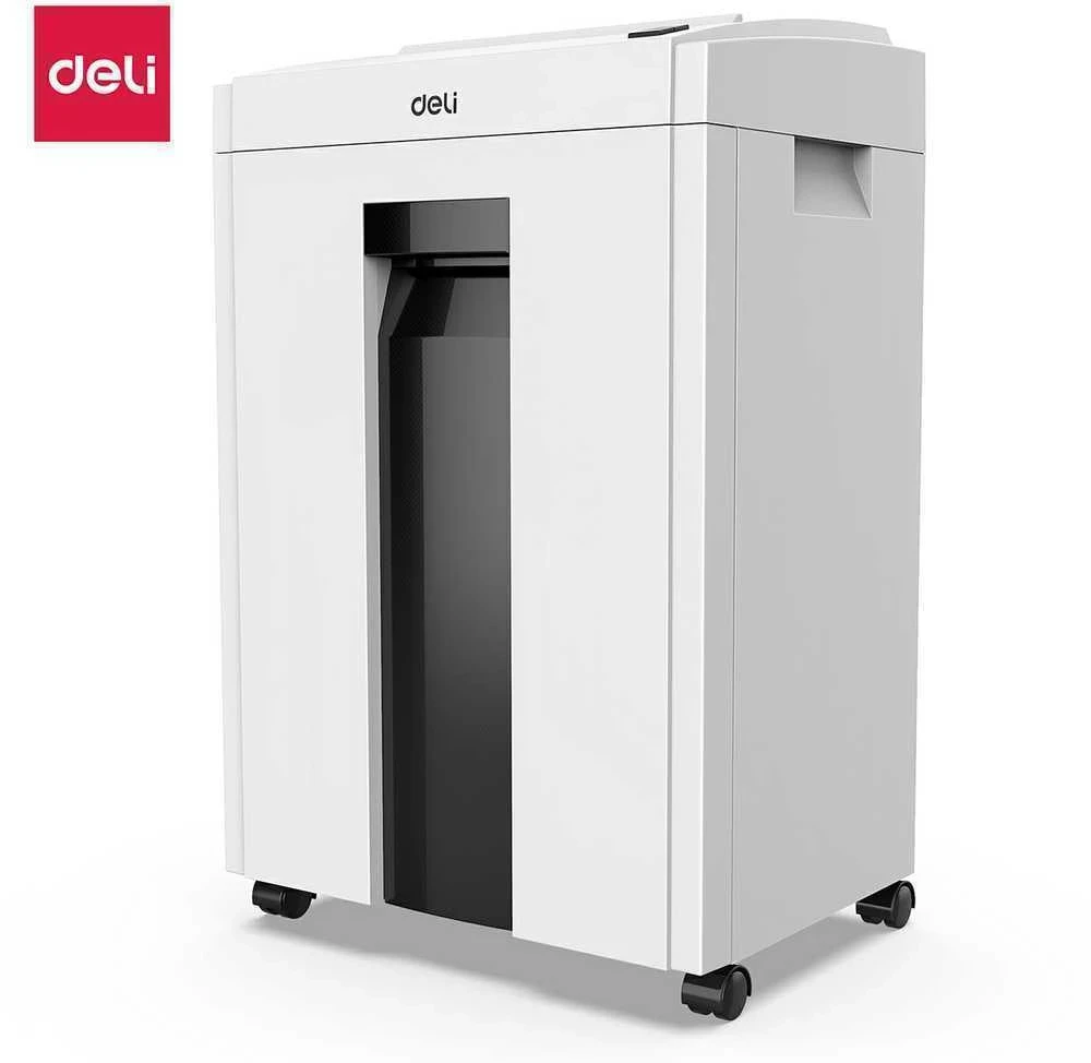 Dokumentų naikiklis DELI 9952, P4, iki 10lap/70g, 4×25 mm, šiukšliadėžė 20L