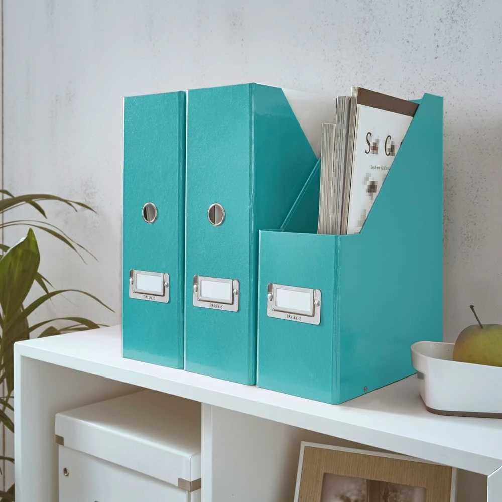 Dokumentų stovas Click&Store Leitz Wow, A4, kartoninis, ledo mėlynos spalvos
