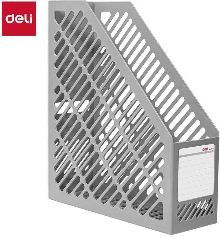 Dokumentų stovas DELI, A4m, 259x90x293mm, plastikinis, pilkos spalvos