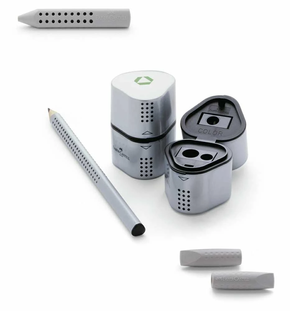 Drožtukas Faber-Castell GRIP 2001, su konteineriu