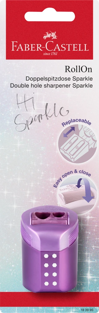 Drožtukas Faber-Castell RollOn Sparkle, blisteryje