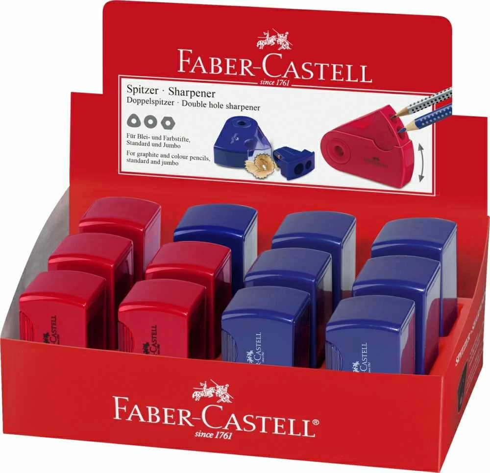 Drožtukas Faber-Castell, plastikinis, 2 skylutės 1226-104