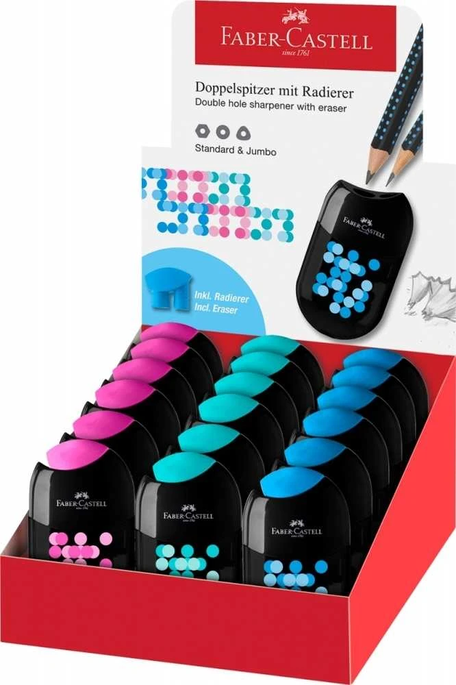 Drožtukas Faber-Castell TwoTone, įvairių spalvų