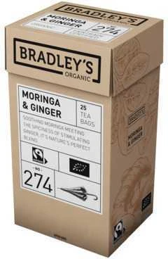 Bradley's moringų ir imbiero arbata, dėžutė