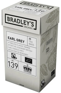 Ekologiška juodoji arbata Bradley´s Earl Pilkas, 25pak, nr. 139