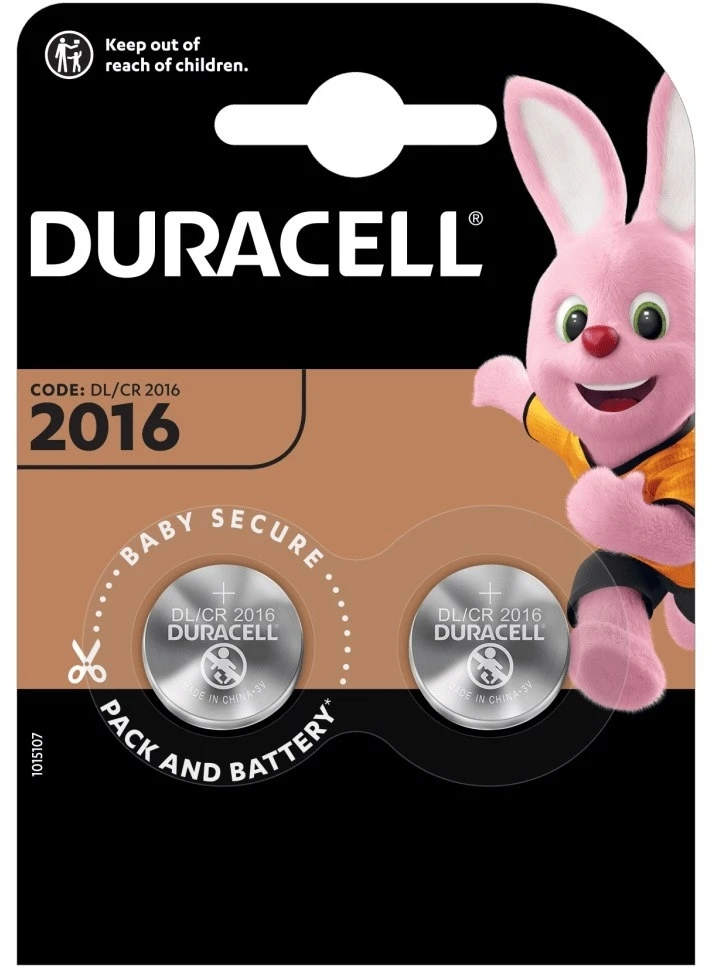 Elementai Duracell ličio, CR2016, 2vnt
