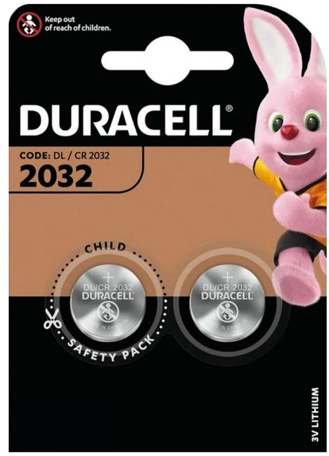 Elementai Duracell ličio, CR2032, 2vnt