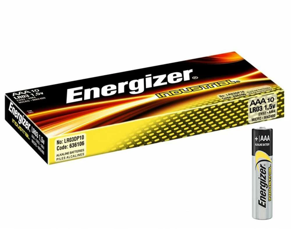 Energizer Industrial LR03 AAA Alkaline Elementai 10 Vnt
