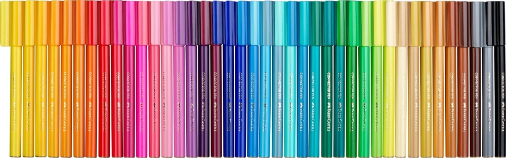 Flomasteriai Faber-Castell Connector, 40 spalvų