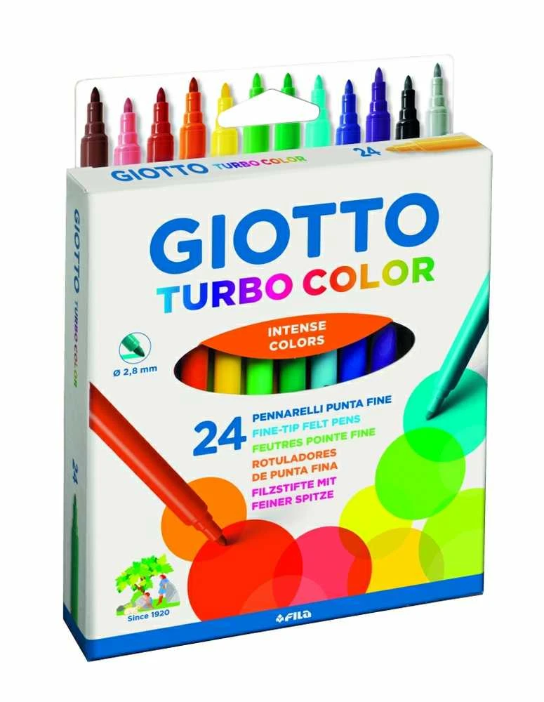 Flomasteriai Fila Giotto Turbo Color, 24 spalvos