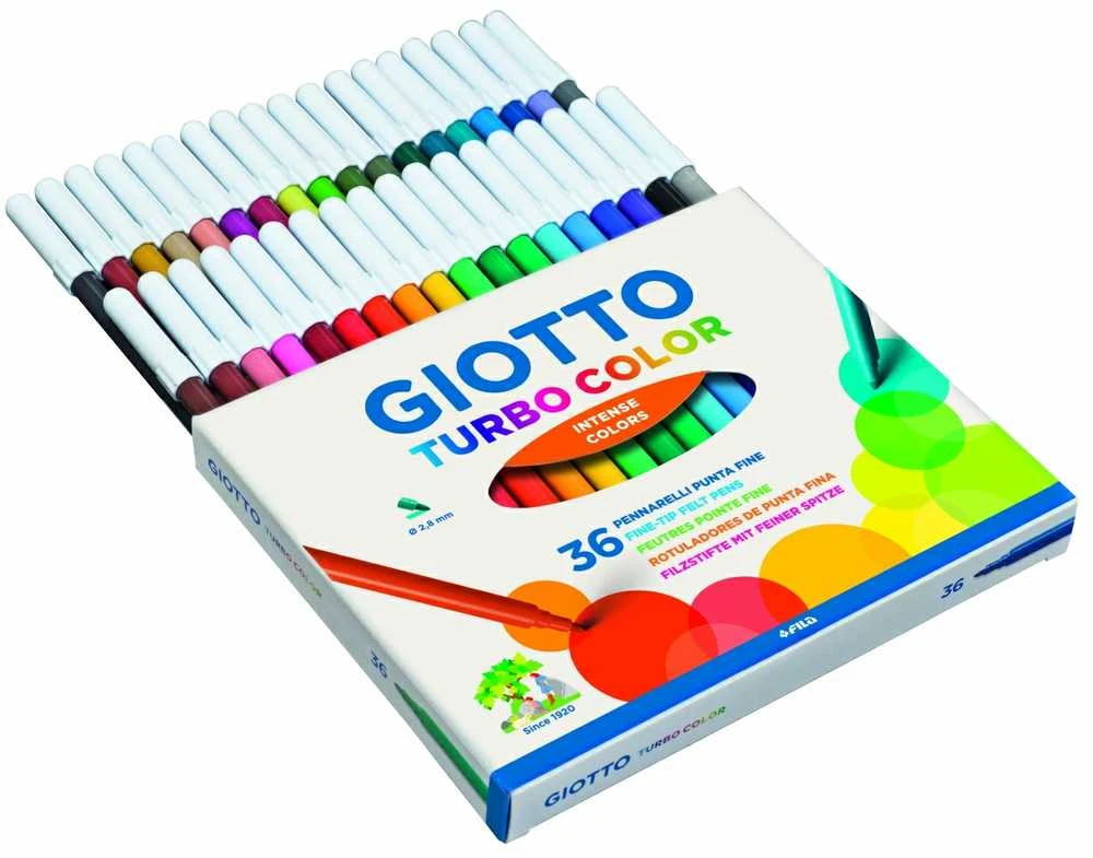 Flomasteriai Fila Giotto Turbo Color, 36 spalvos