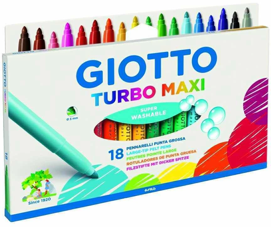 Flomasteriai Fila Giotto Turbo Maxi, 18 spalvų